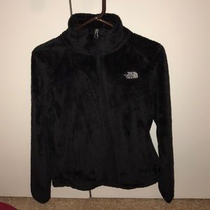Women’s furry fleece zip-up north face jacket